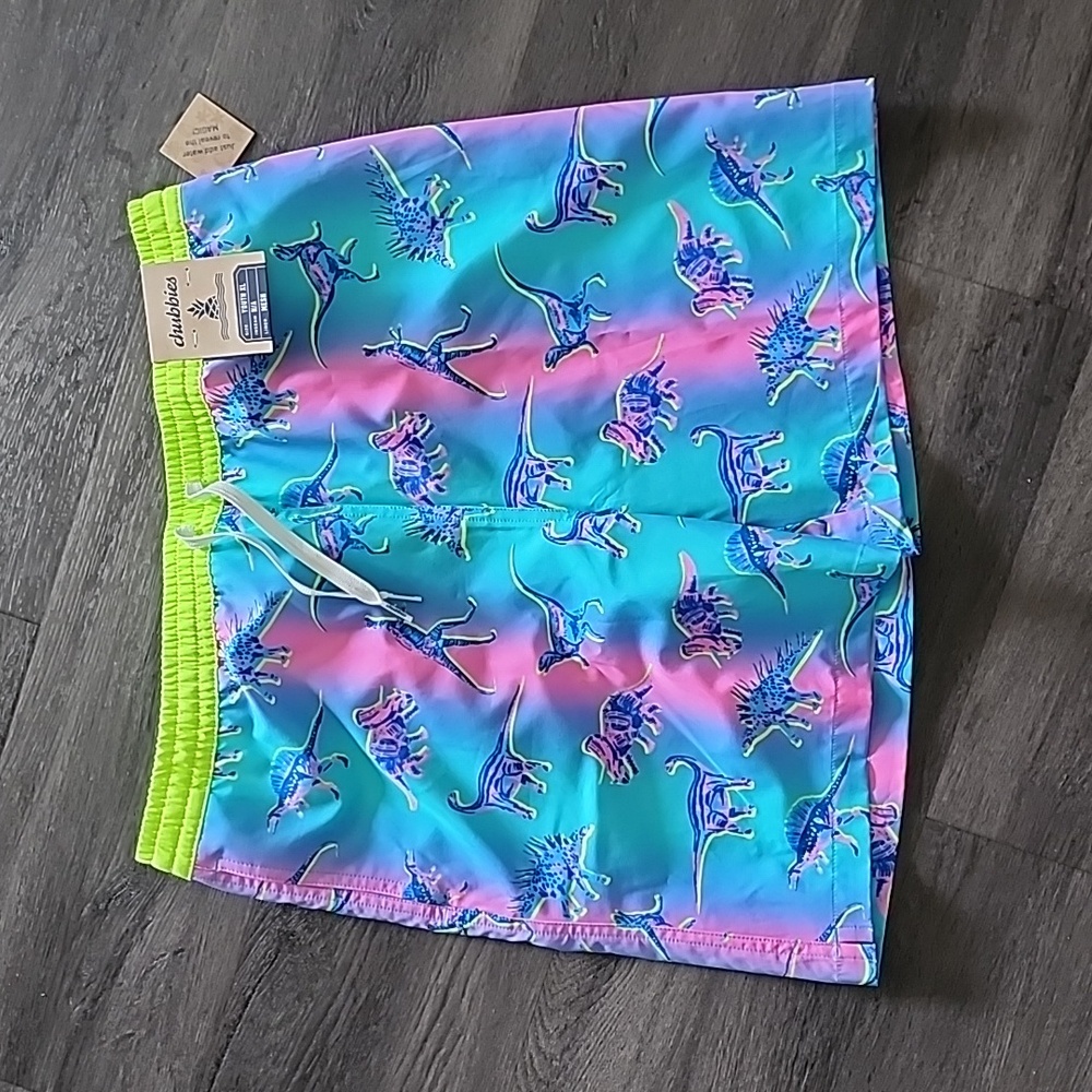 COPY - NWT! Chubbies Dino swim trunks for youth size L